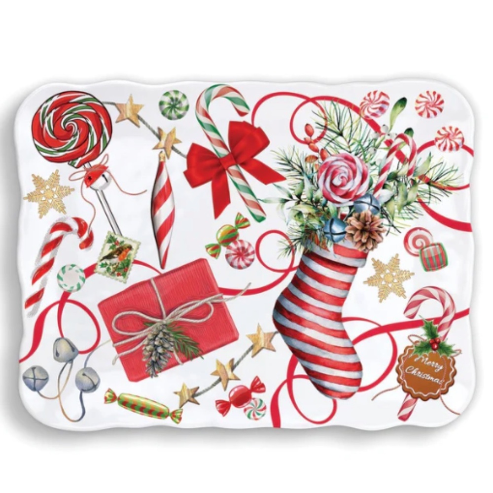 Michel Design Works Peppermint Melamine Tray